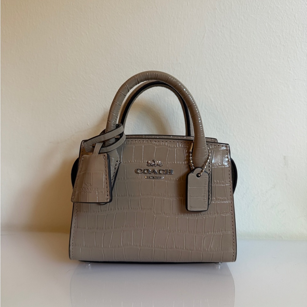 Coach Mini Andrea Carryall Croc Embossed